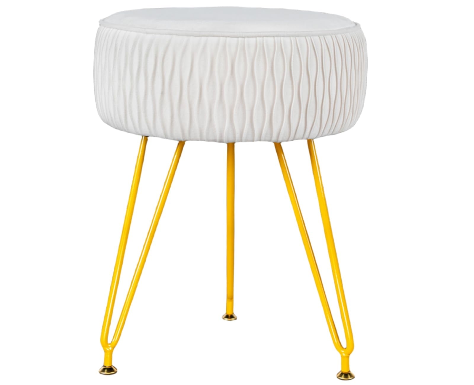 Lowest Prices - PROHIKER Velvet Round Footrest Stool Ottoman, Makeup Vanity Stool Side Table Couch Stool w/Golden Metal Legs, 13