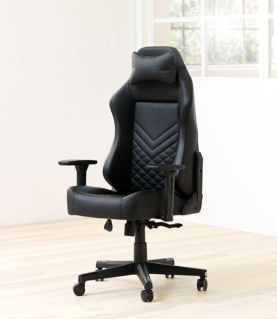 Gaming chair ABILDAA black faux leather