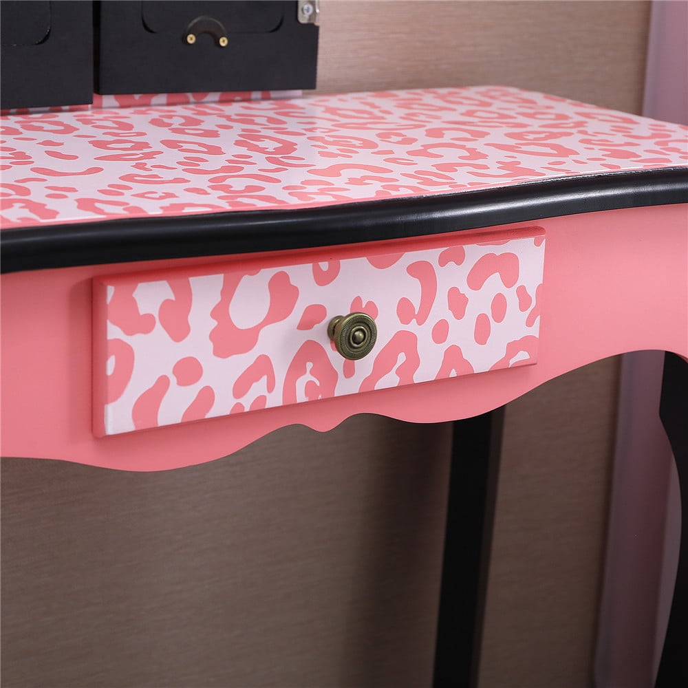 Lowest Prices - Ktaxon Kids Vanity Table and Stool Set with 3 Mirrors, Pretend Play Princess Makeup Dressing Table,Children's Furniture