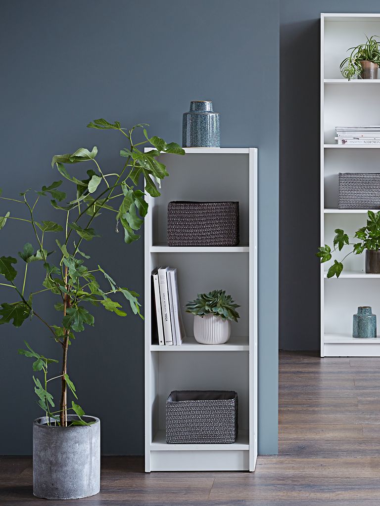 Bookcase HORSENS 3 shelves slim white