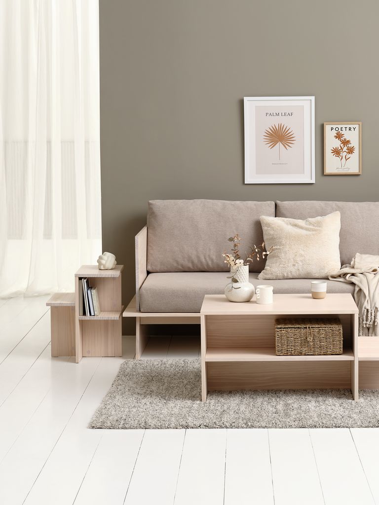 Pedestal SOLLERUP with shelves solid pine