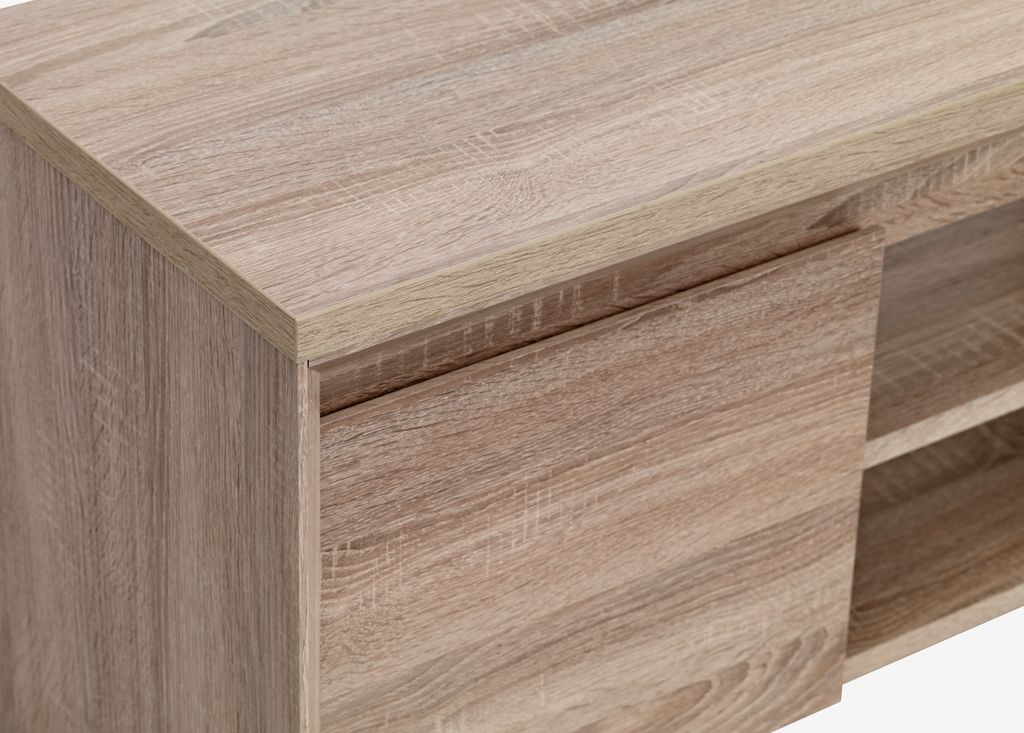 TV bench HASLUND 2 doors oak