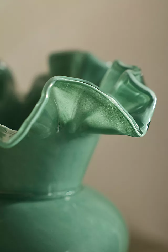 Ruffled Glass Bud Vase