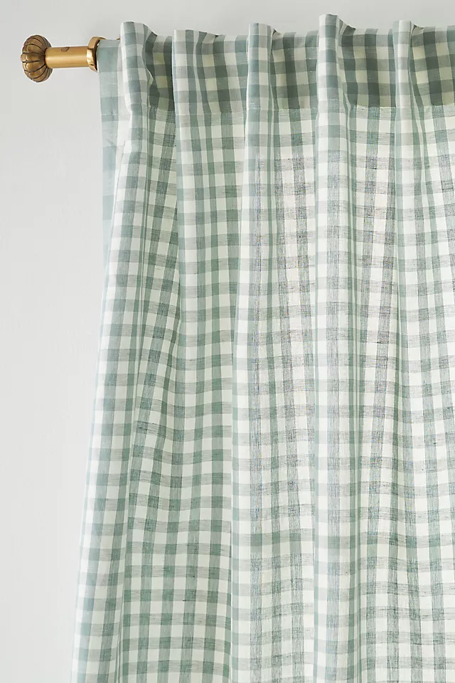 Cotton Linen Gingham Curtain