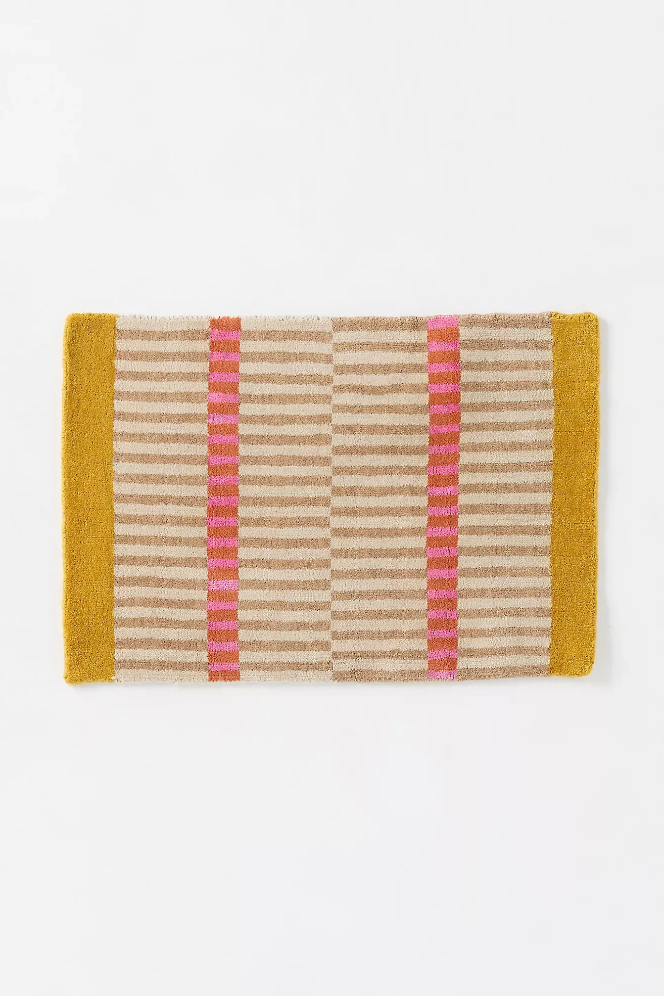 Hand-Loomed Wool & Jute Blend Geometric Striped Rug