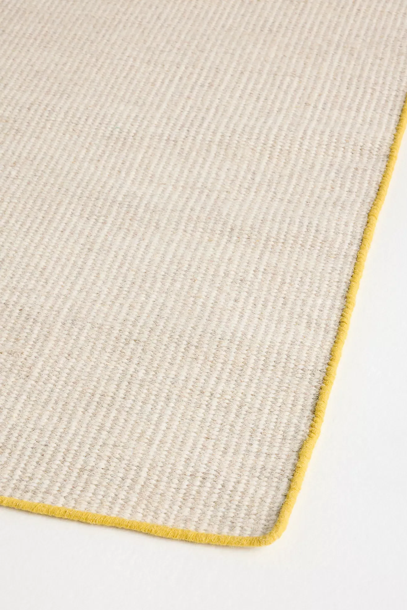 Flatwoven Wool Contrast-Stitched Binding Rug