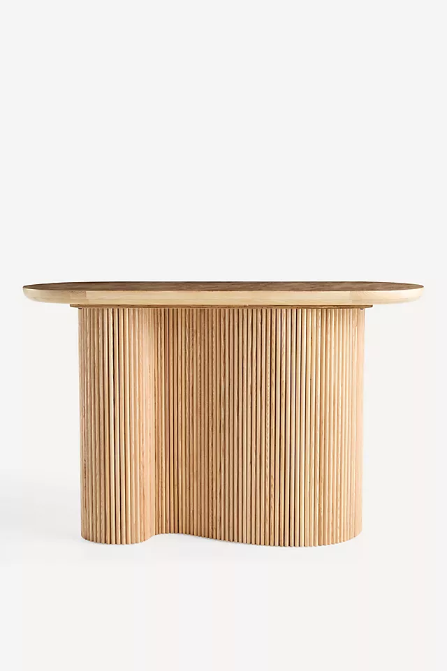 Scout Burl Wood Fluted Console Table