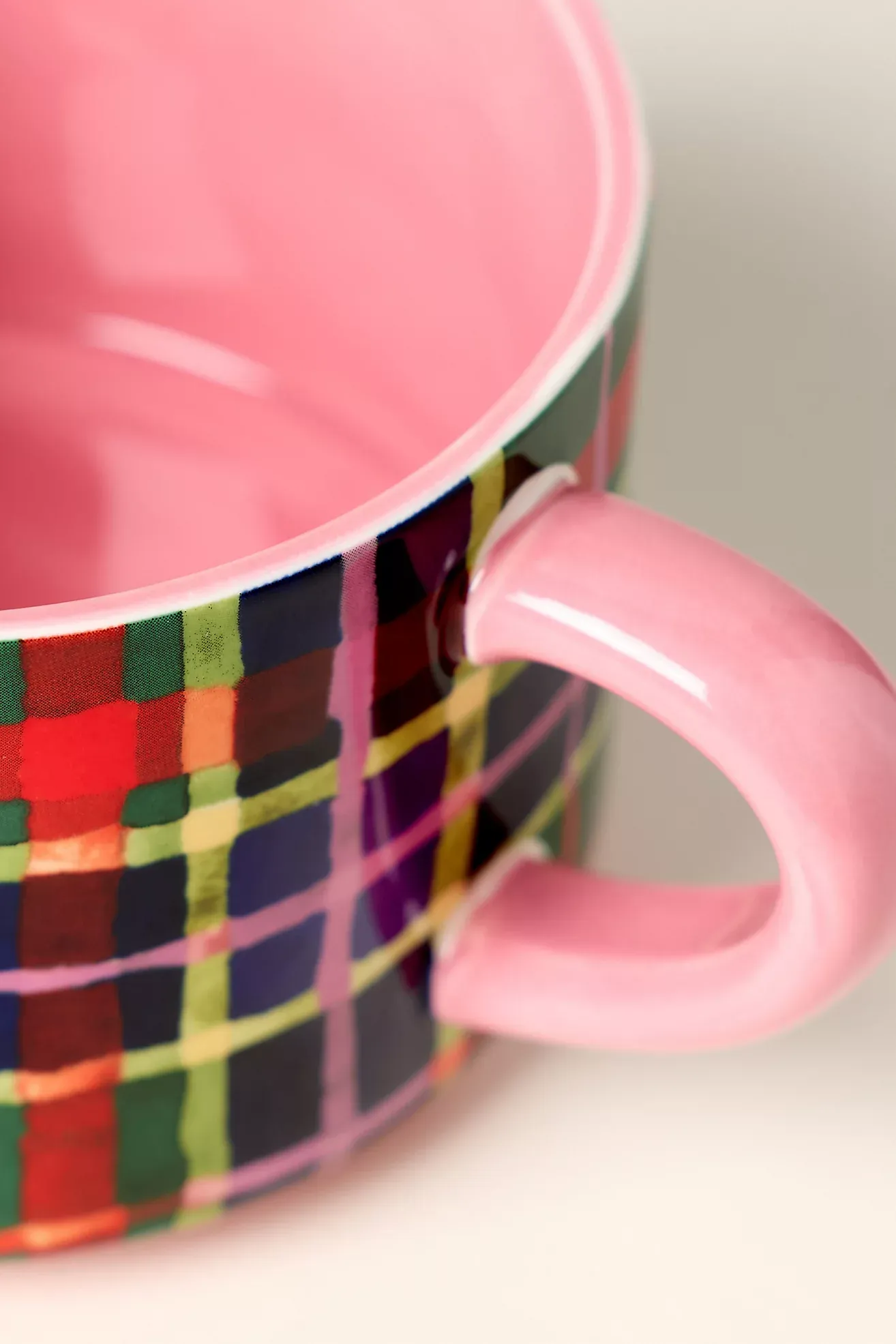 Tartan Stoneware Soup Mug