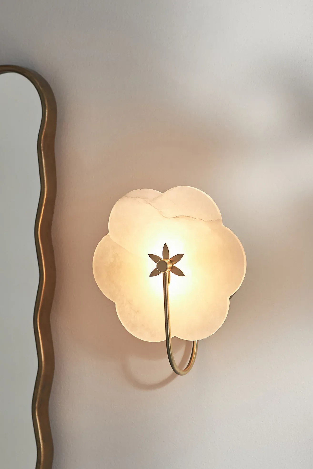 Leela Flower Alabaster Bath Sconce Wall Light