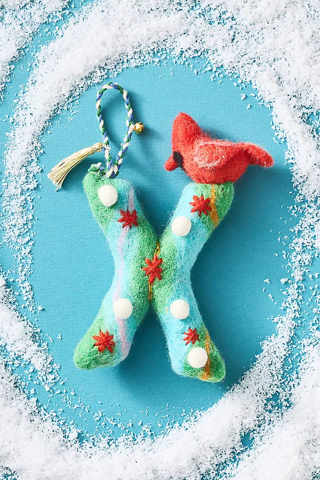 Forest Friends Monogram Wool Felt Ornament