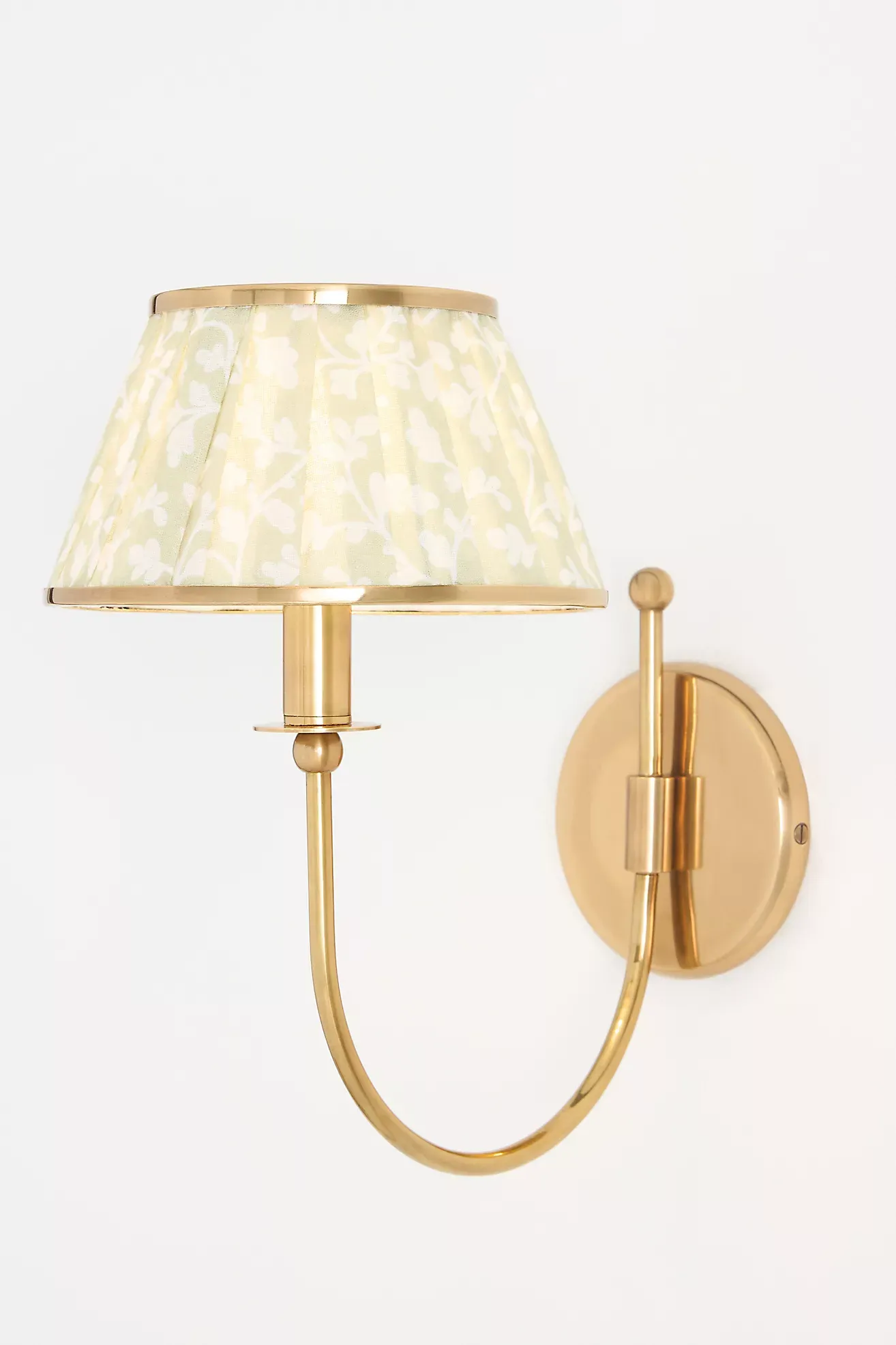 Lee Brass Fabric Shade Sconce Wall Light