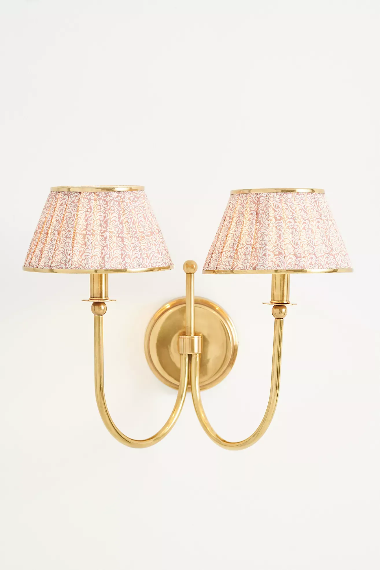 Lee Double-Articulating Shaded Brass Sconce Wall Light