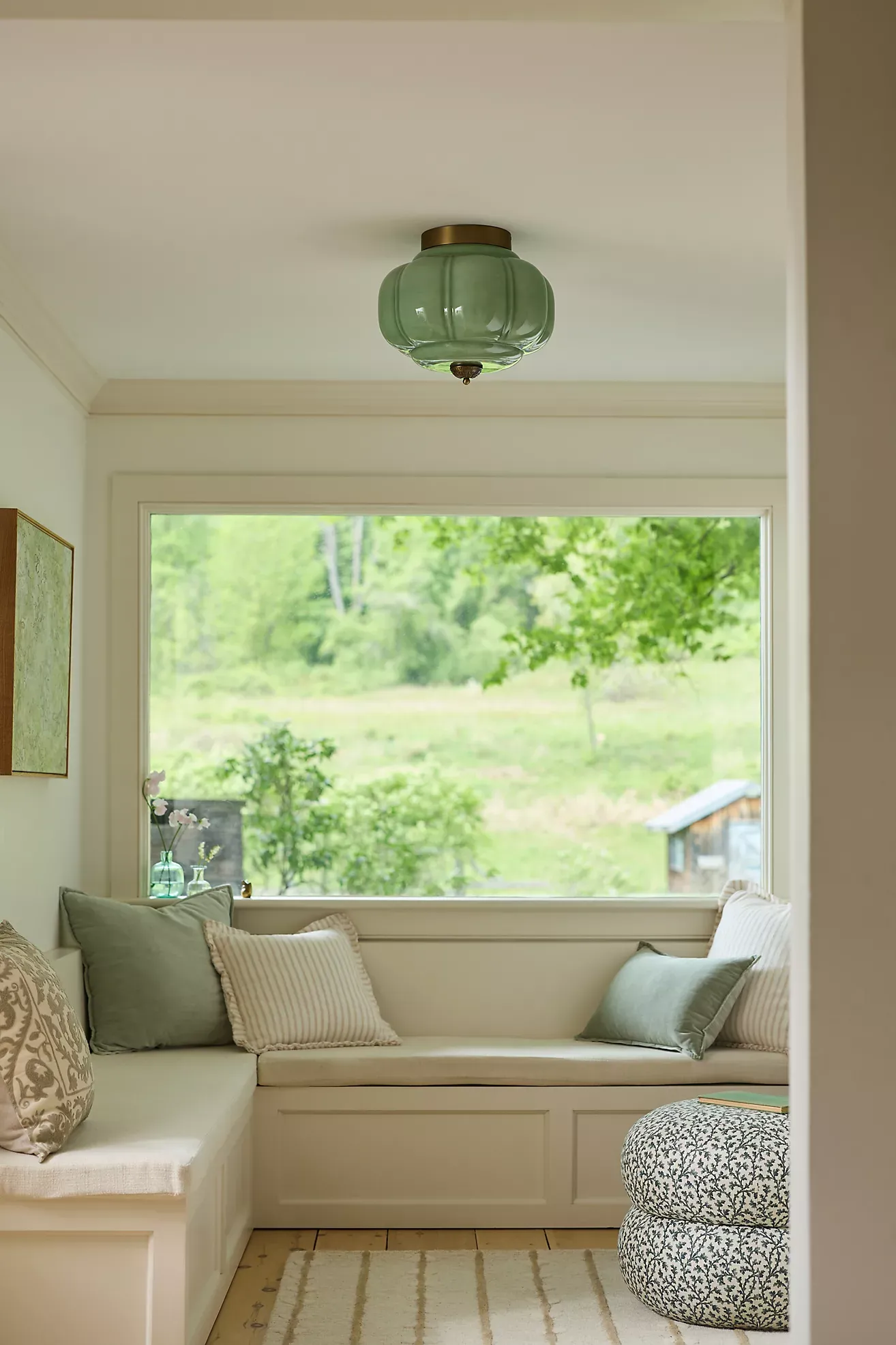 The Eloise Scallop Milk Glass Flush Mount Ceiling Light