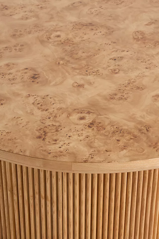 Scout Burl Wood Fluted Coffee Table