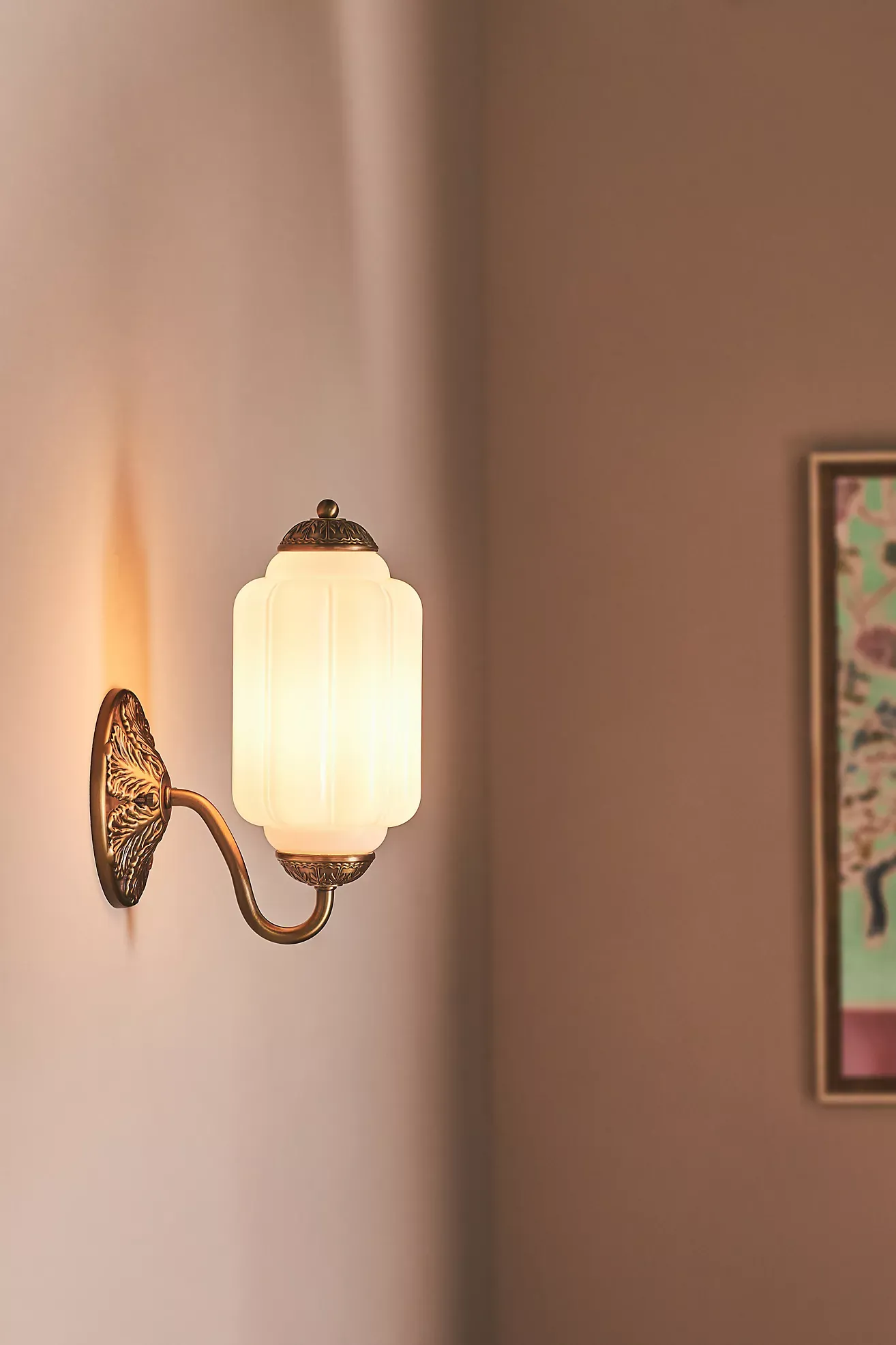 The Eloise Scallop Milk Glass Sconce Wall Light