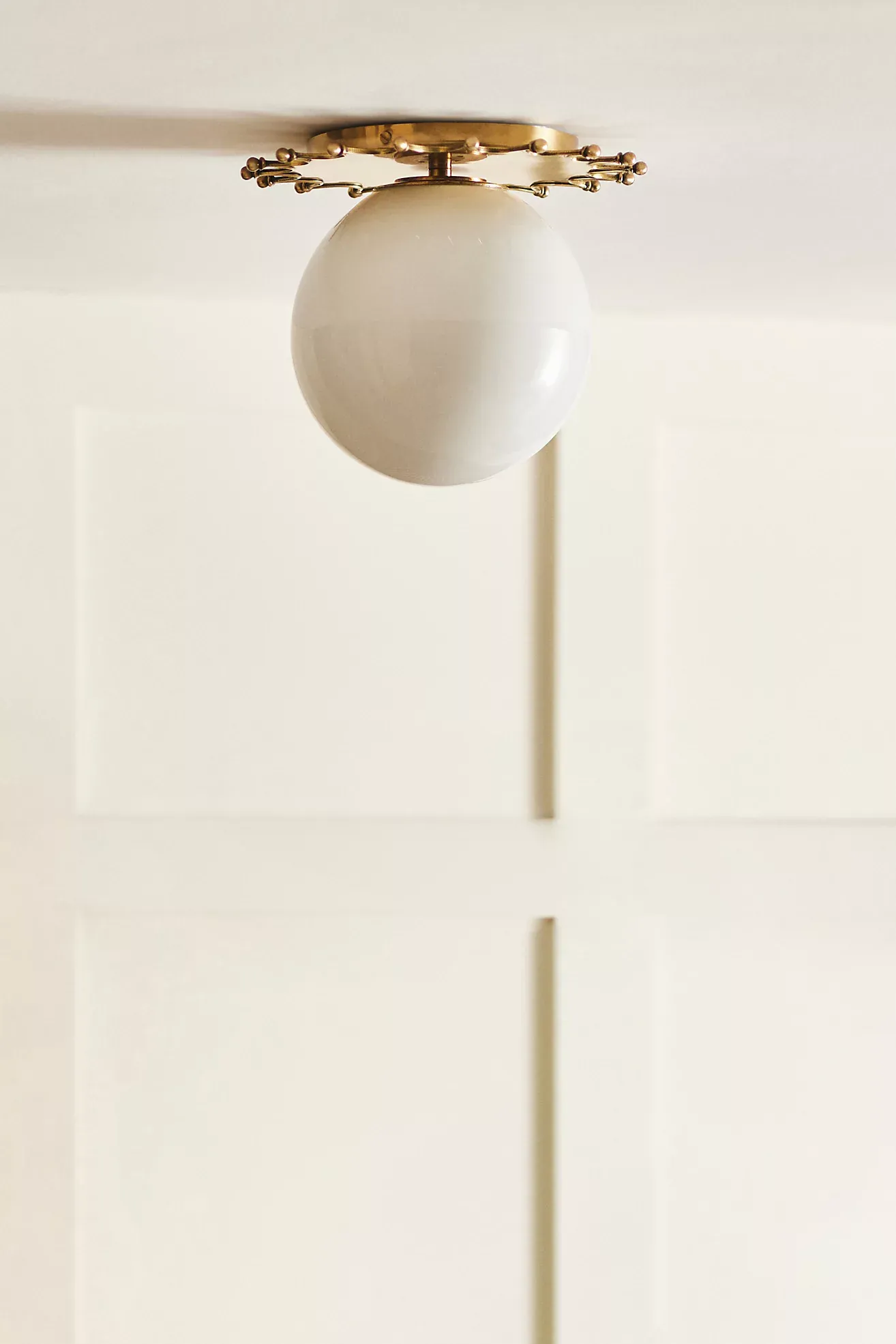 Quinn Sun Brass Glass Globe Flush Mount