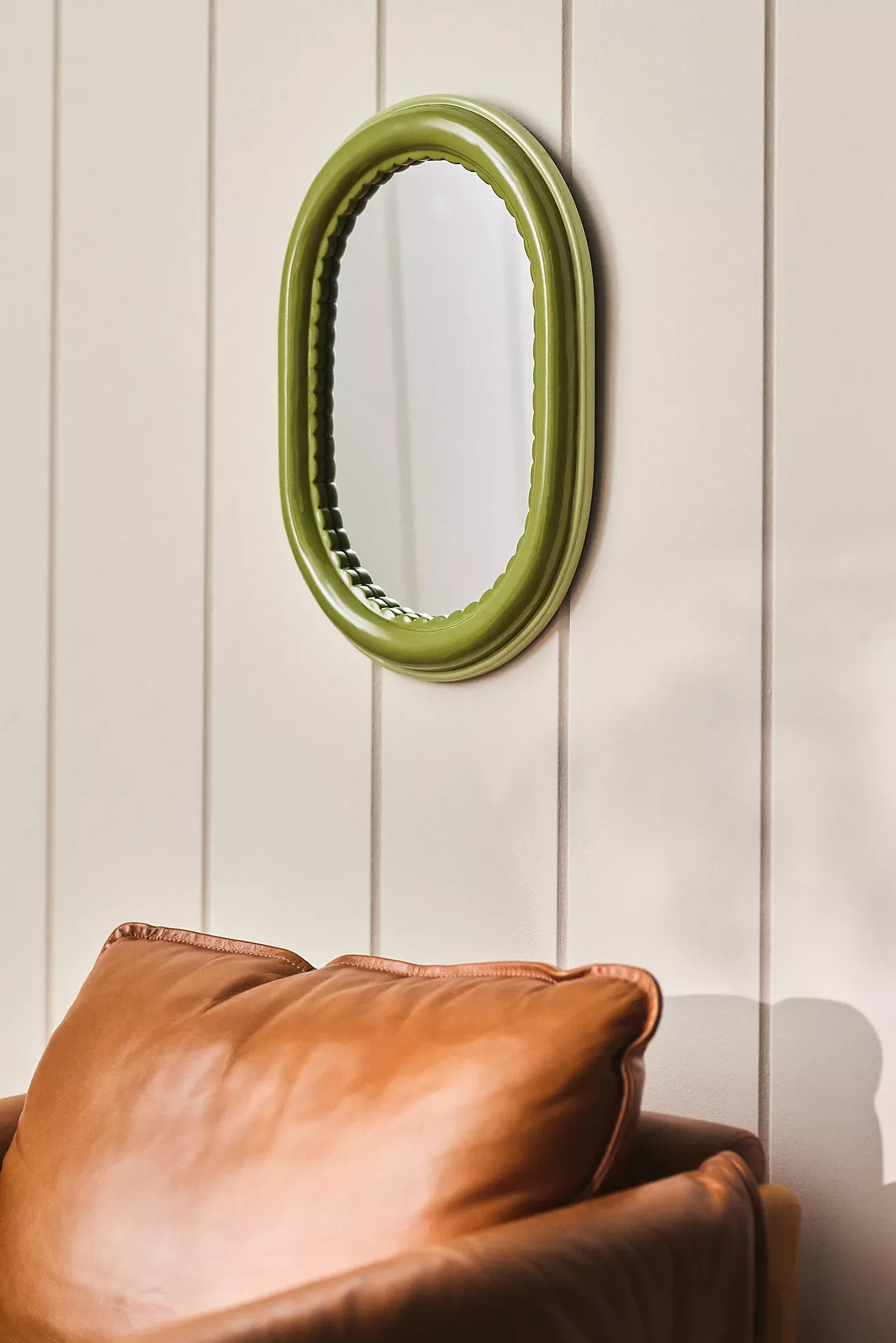 Merritt Green Scalloped Oval Petite Gallery Wall Mirror