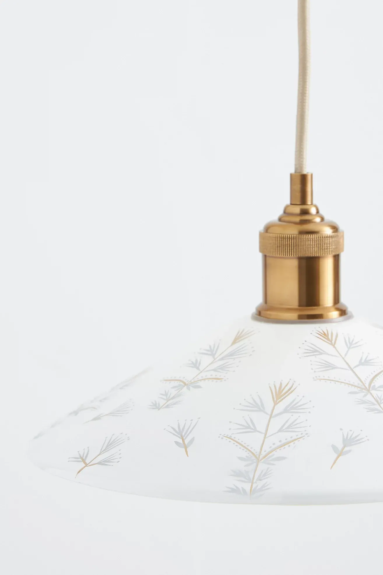 Painted Leaf Glass Pendant