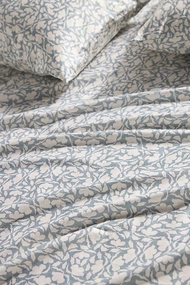 McKenzie Parrott Organic Cotton Sateen Floral Printed Sheet Set