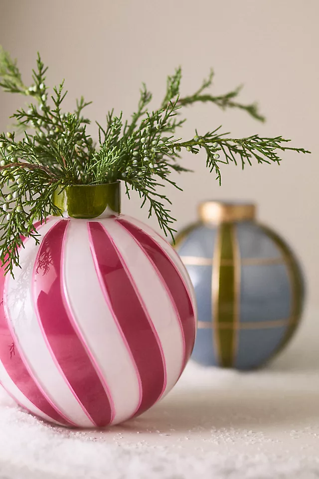 Holiday Round Ornament Vase