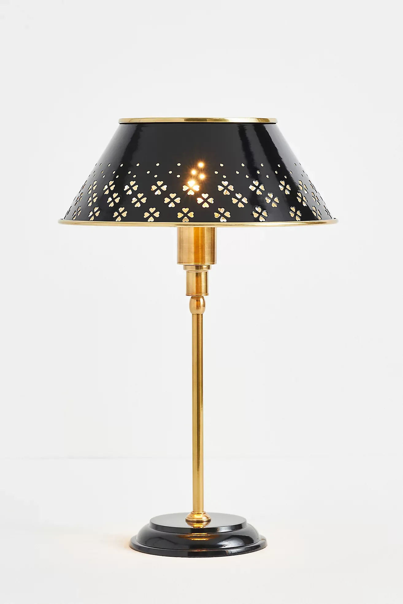 Amilia Enameled Brass Perforated Table Lamp