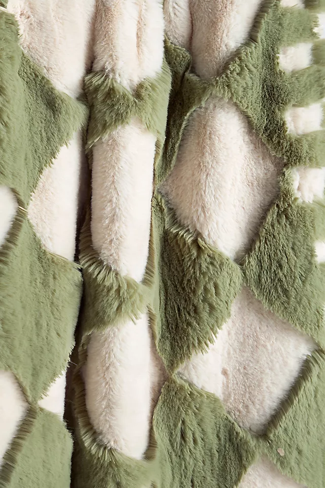 Chella Checkered Faux Fur Throw Blanket