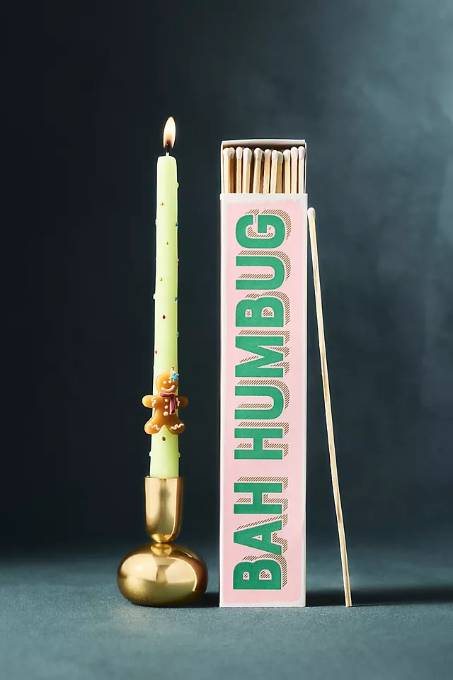 Festive Icon Taper Candles, Set of 2