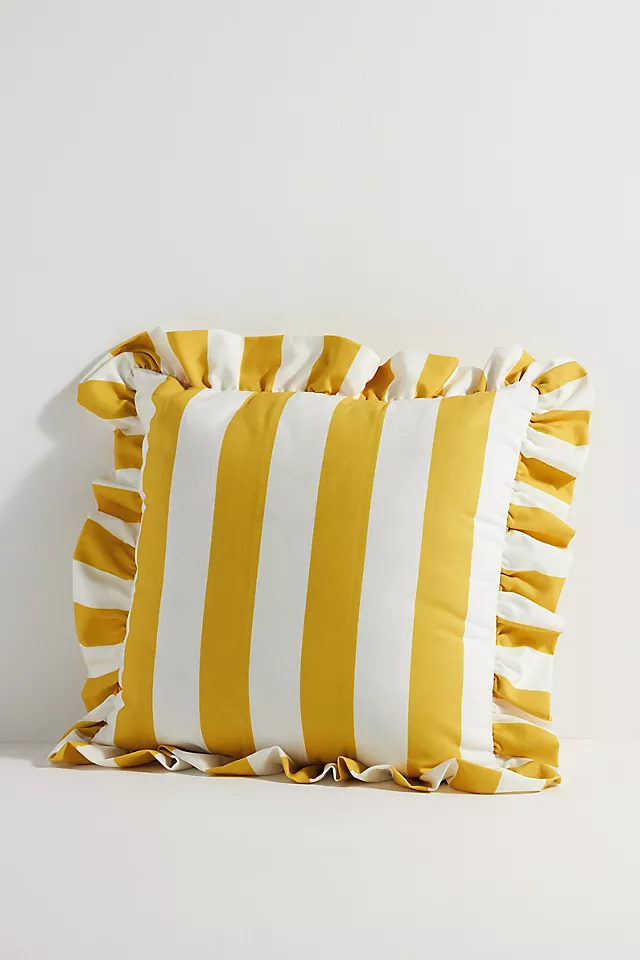 Maeve by Anthropologie Striped Ruffle Indoor/Outdoor Pillow