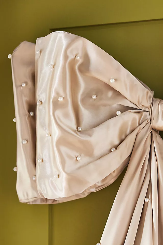 Pearled Satin Bow Tree Topper