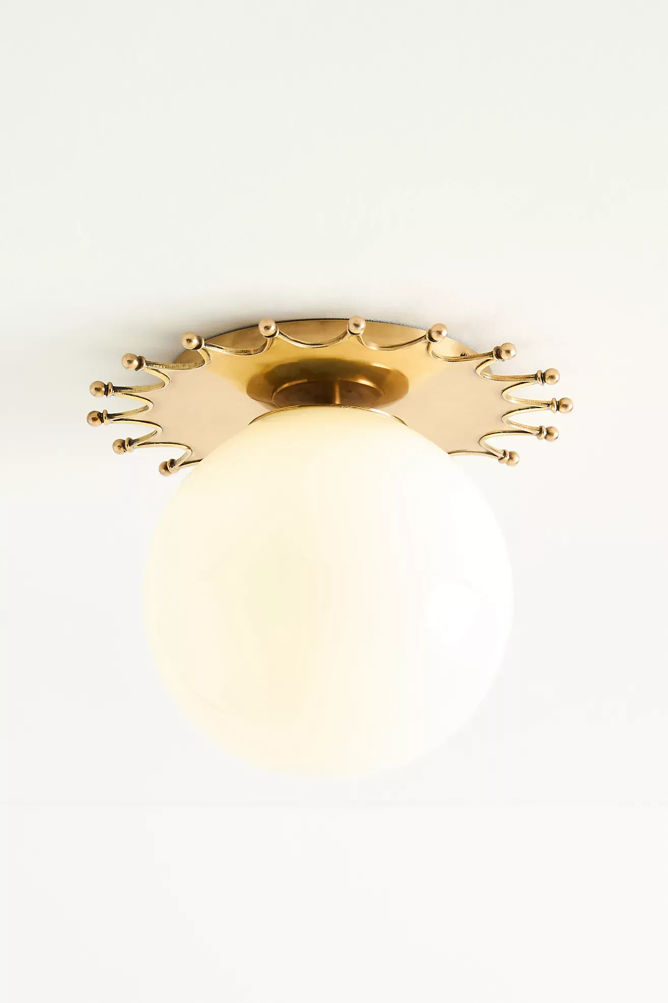 Quinn Sun Brass Glass Globe Flush Mount