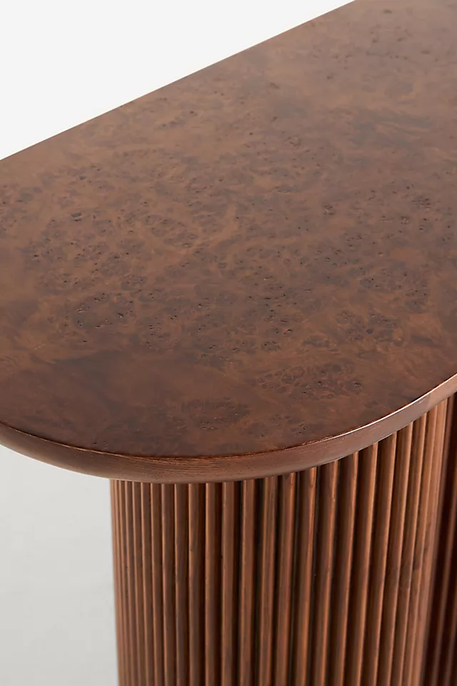 Scout Burl Wood Fluted Console Table