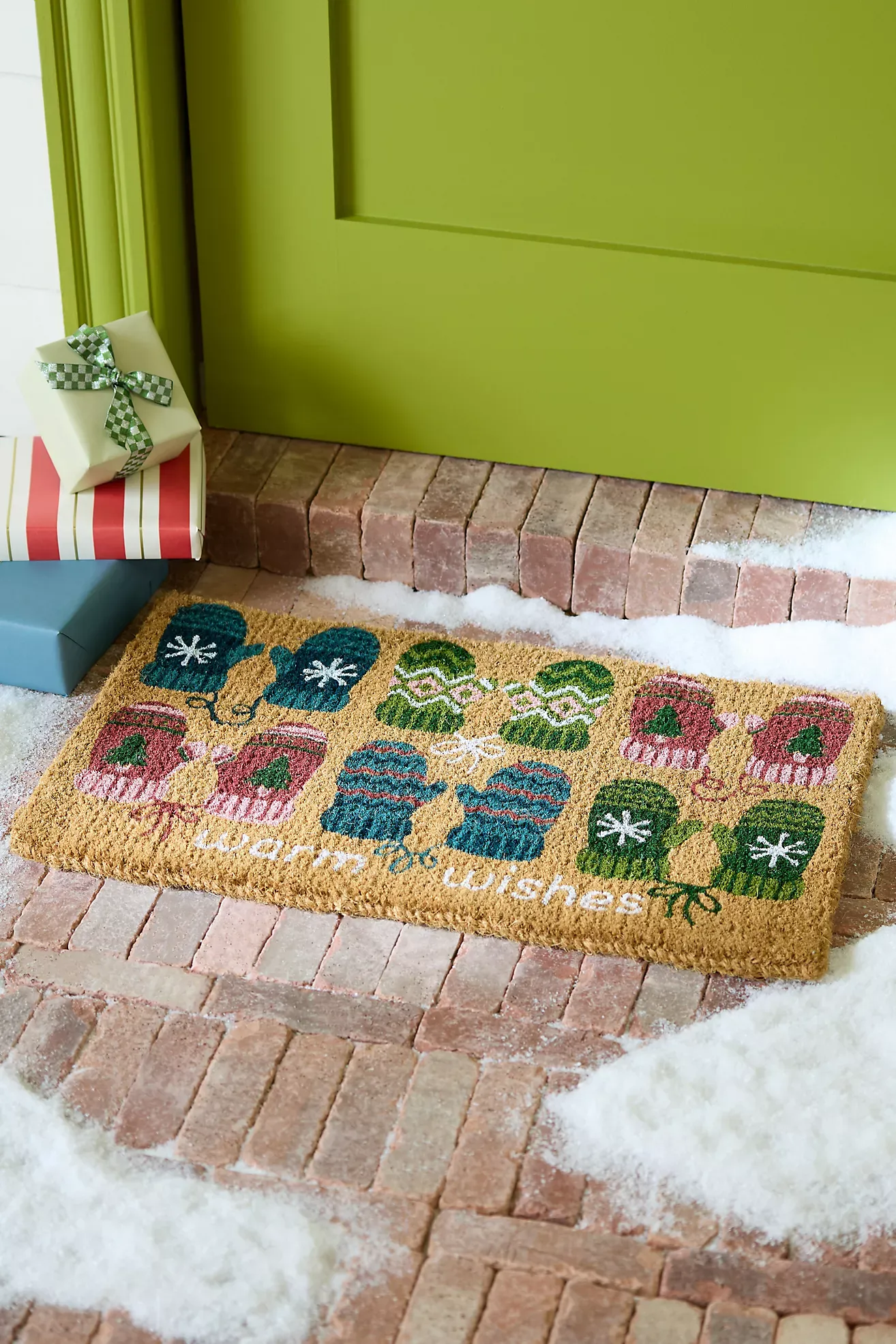Warm Wishes Mittens Printed Coir Doormat
