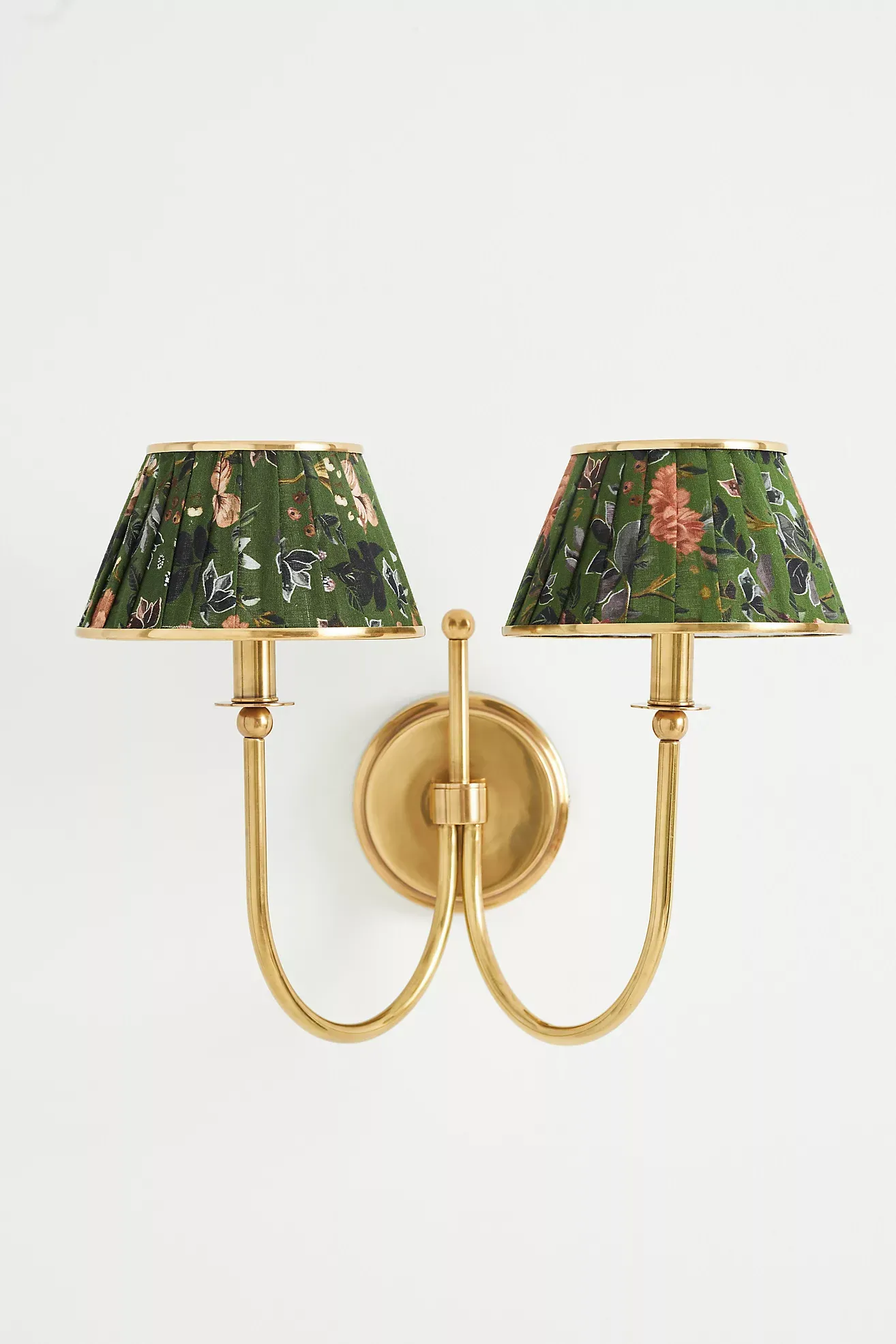 Lee Double-Articulating Shaded Brass Sconce Wall Light