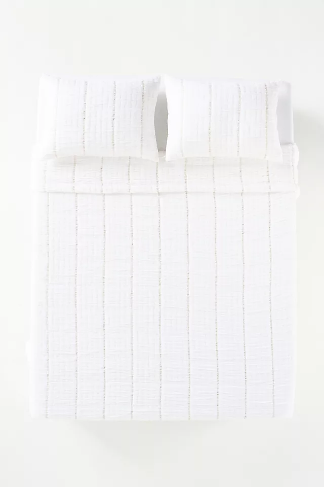 Striped Cotton Gauze Coverlet