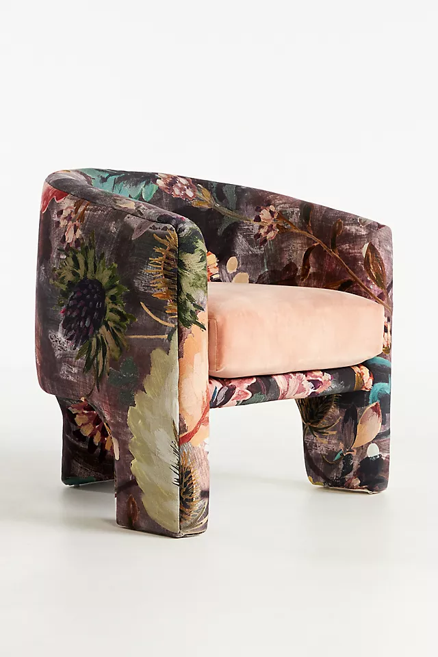 Effie Lena Velvet Tripod Chair