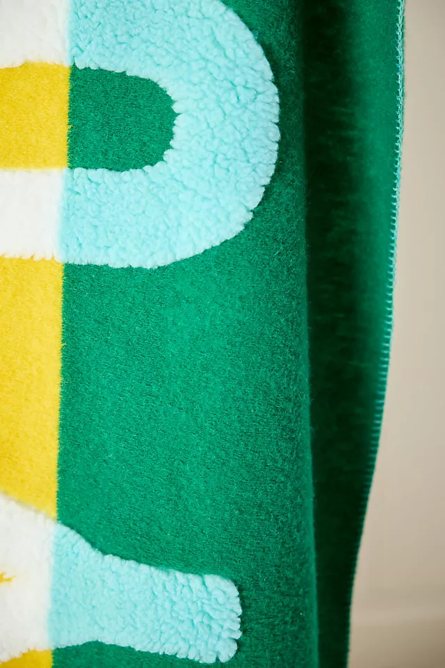 Juno Wool Blend Sherpa Fleece Throw Blanket