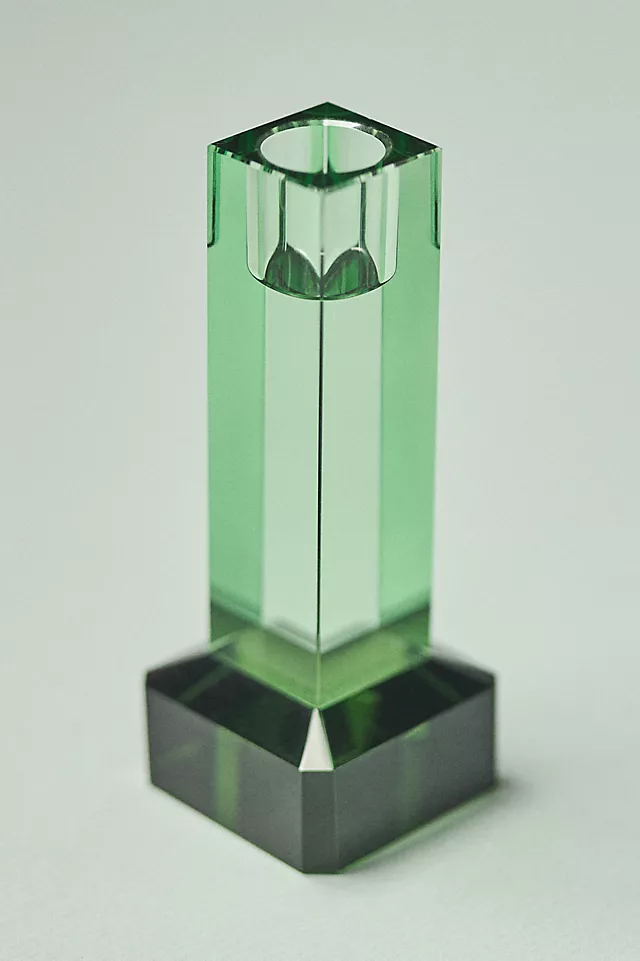 Modern Cut Glass Candle Holder