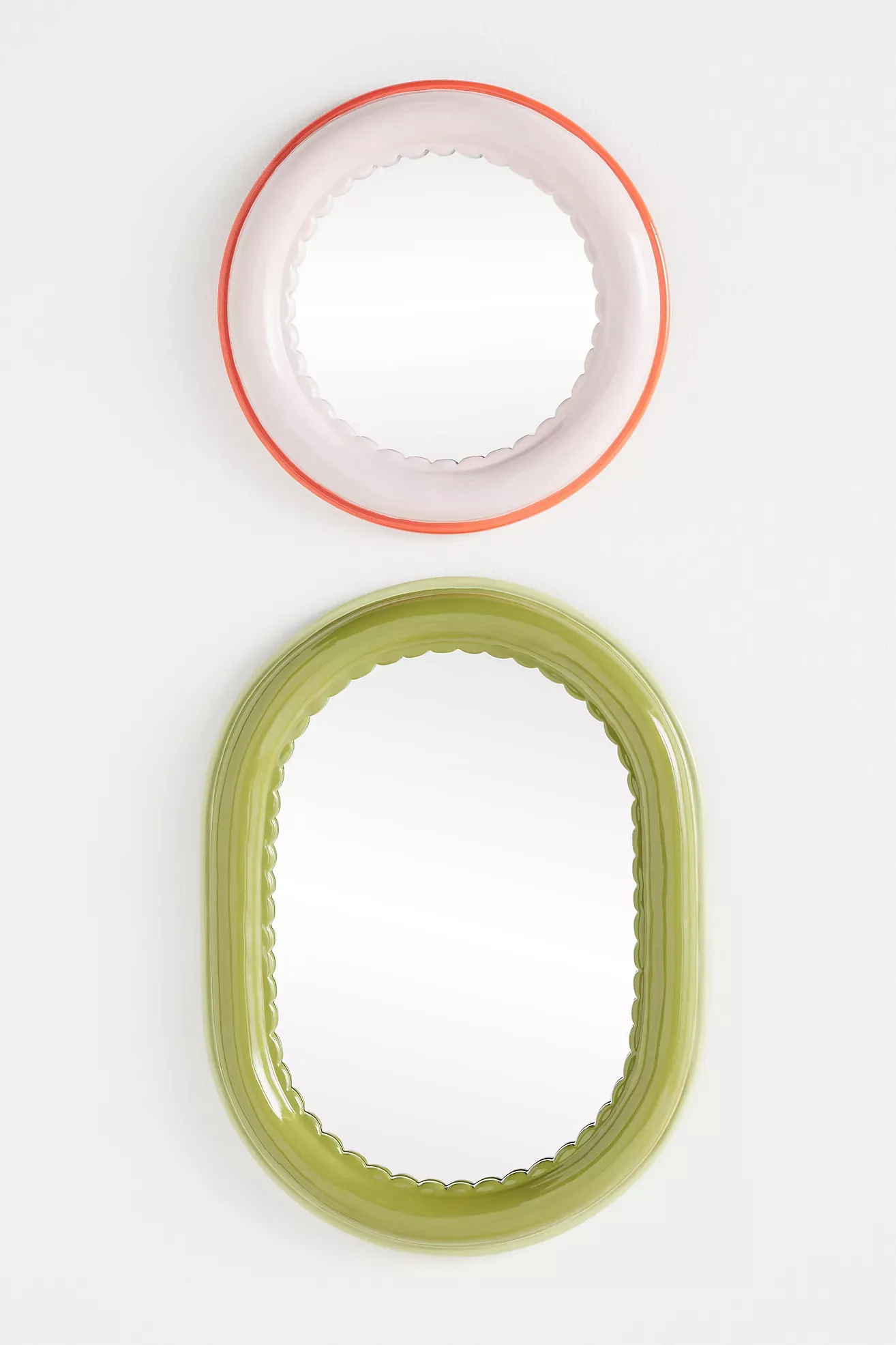 Merritt Green Scalloped Oval Petite Gallery Wall Mirror