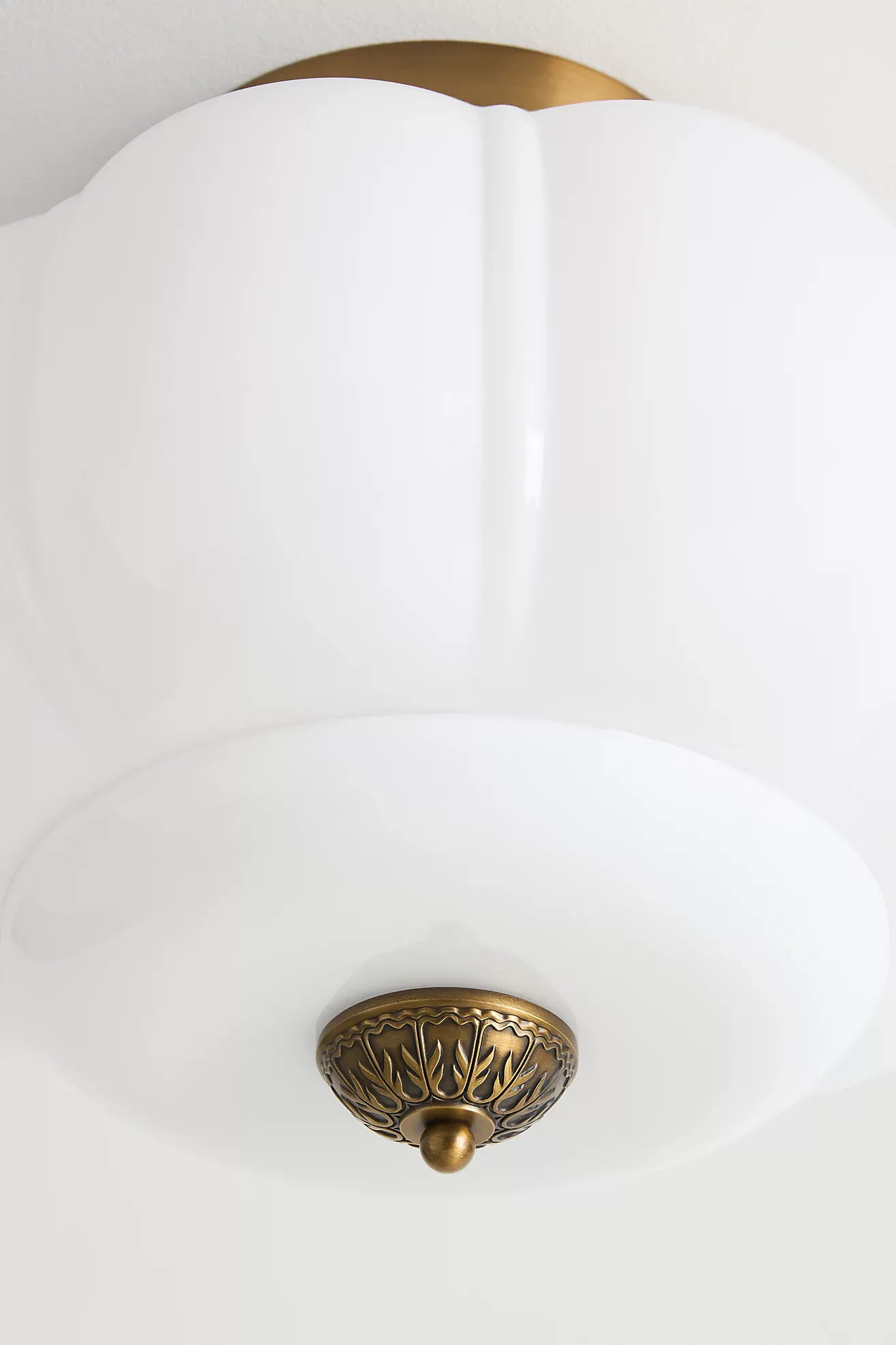 The Eloise Scallop Milk Glass Flush Mount Ceiling Light