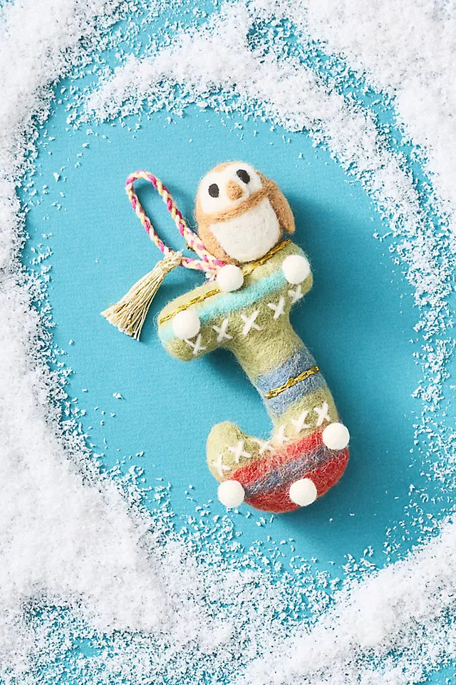 Forest Friends Monogram Wool Felt Ornament