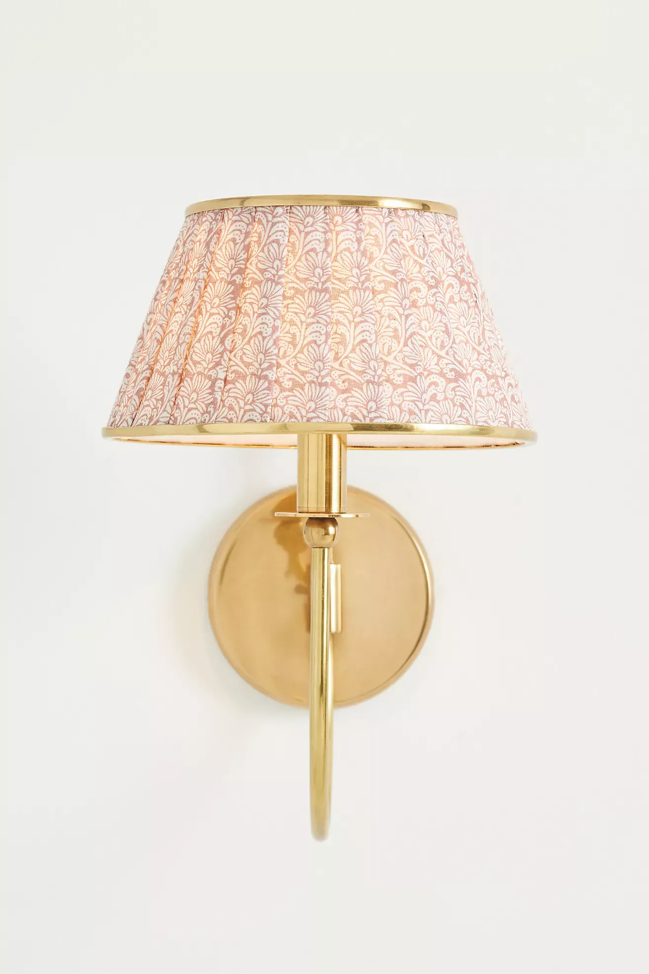 Lee Brass Fabric Shade Sconce Wall Light