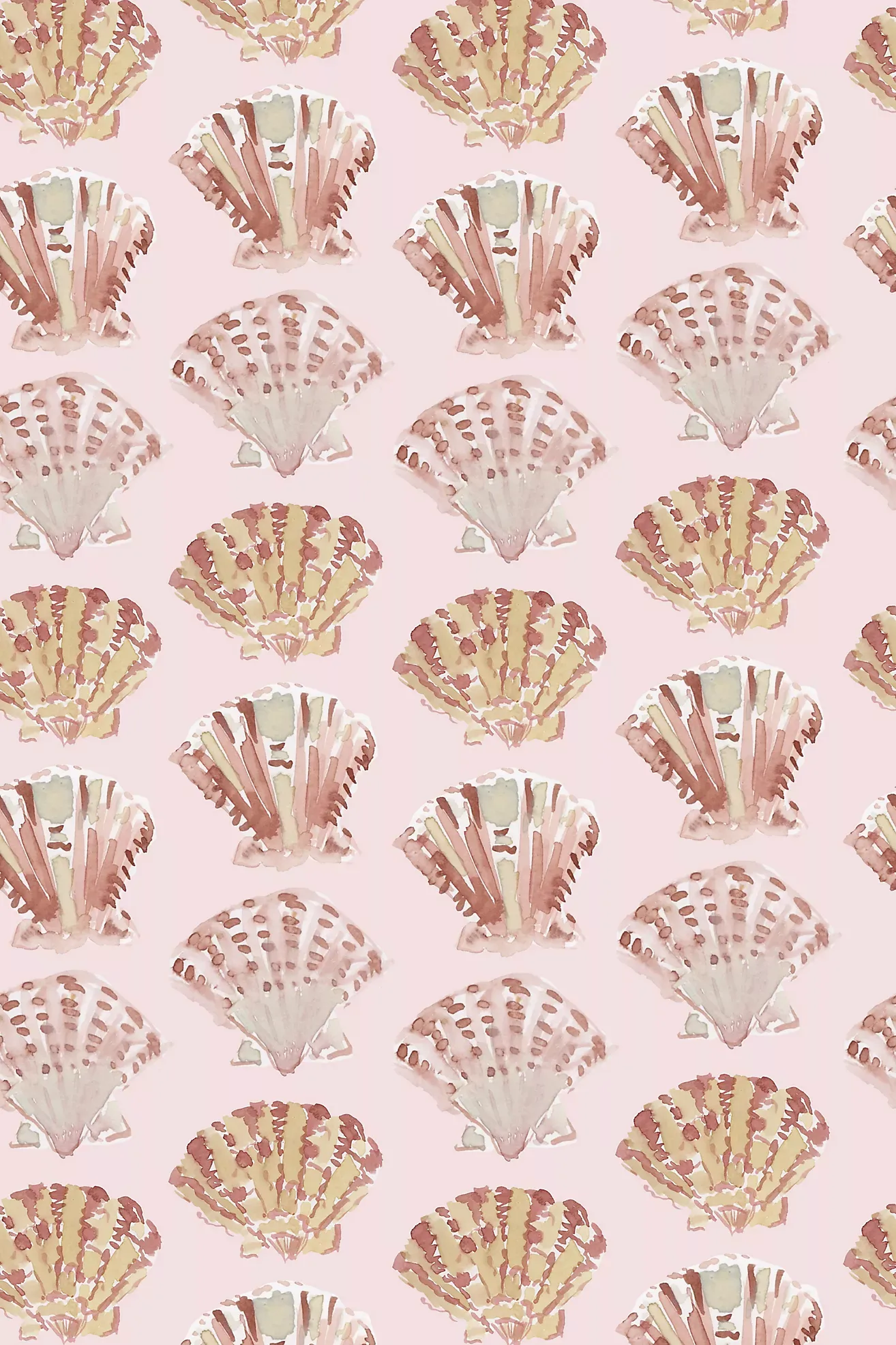 Scallops Blush Coastal Peel-and-Stick Wallpaper