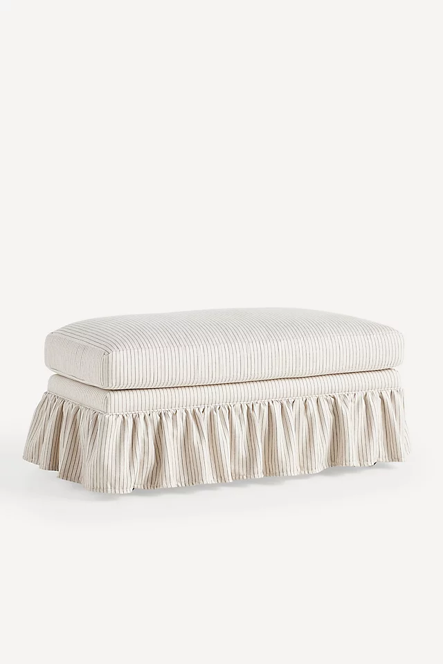 Bowen Sorrento Stripe Ruffle Ottoman