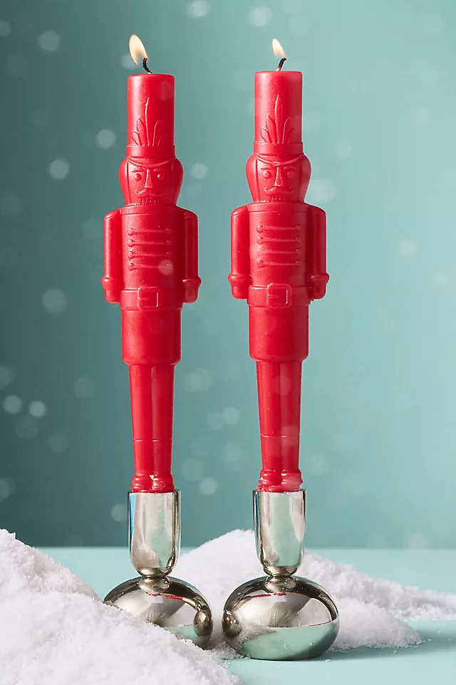 Nutcracker Taper Candles, Set of 2