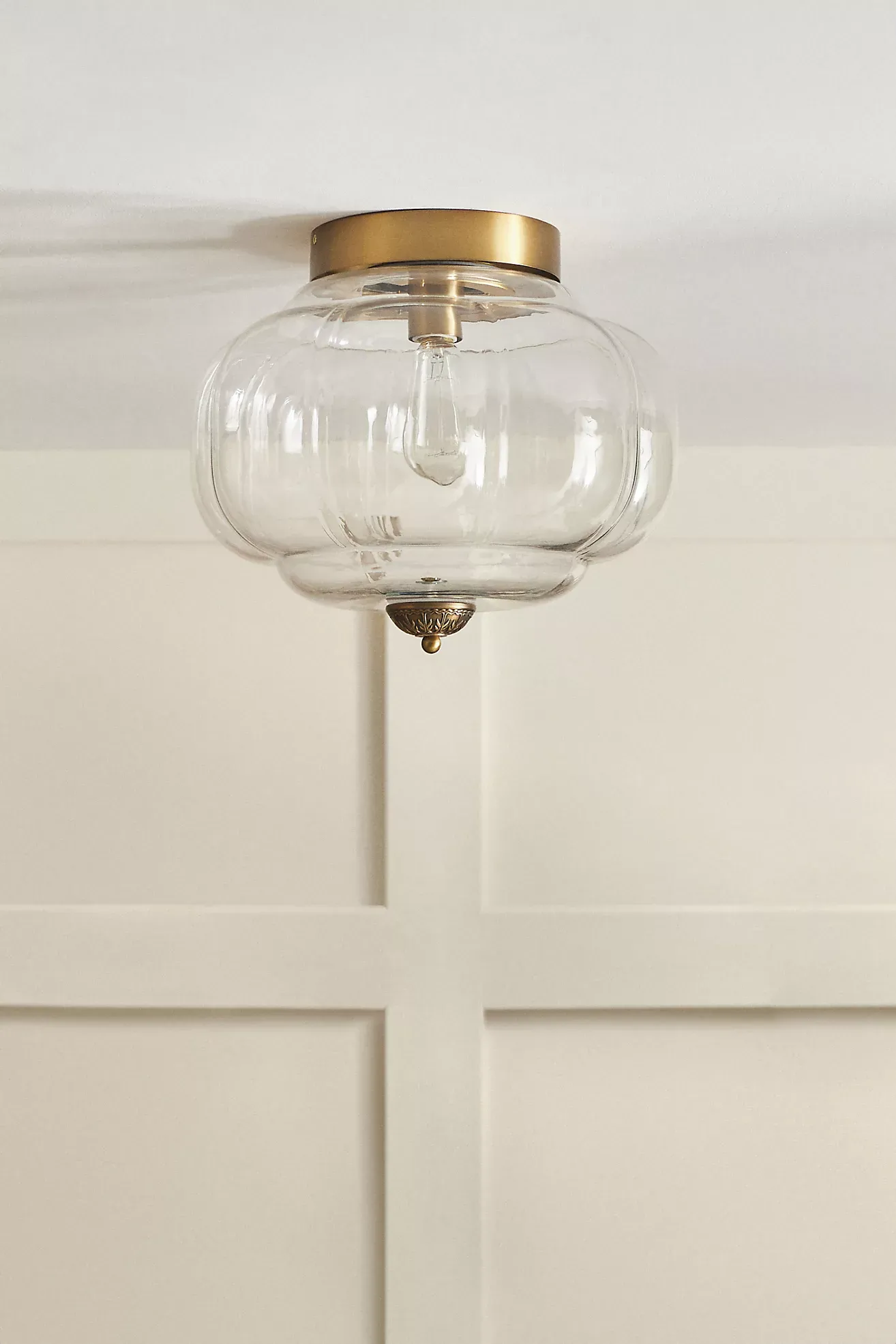 The Eloise Scallop Milk Glass Flush Mount Ceiling Light