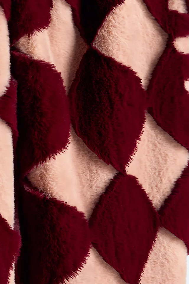 Chella Checkered Faux Fur Throw Blanket