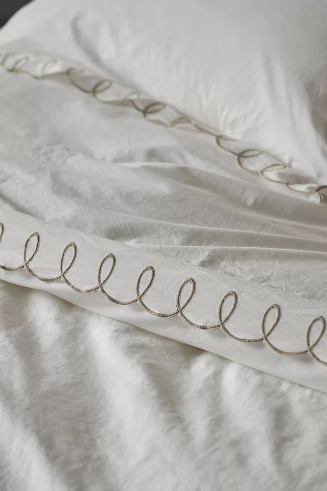 Maeve by Anthropologie Organic Cotton Looped Embroidered Duvet Cover
