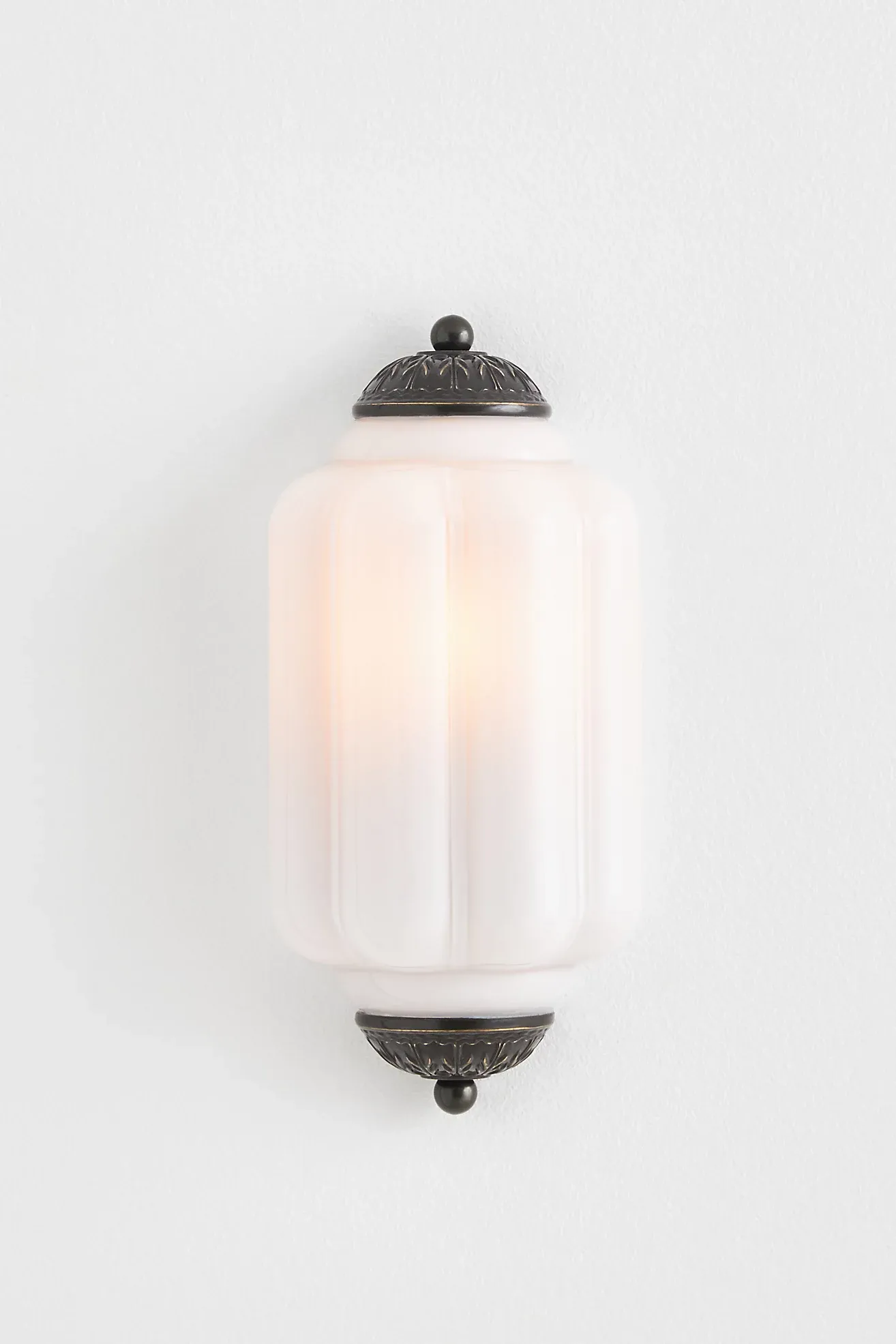 The Eloise Scallop Milk Glass Flush Sconce Wall Light