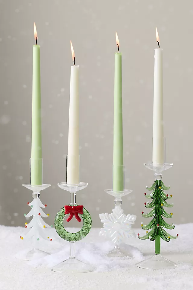 Yuletide Glass Candle Holder