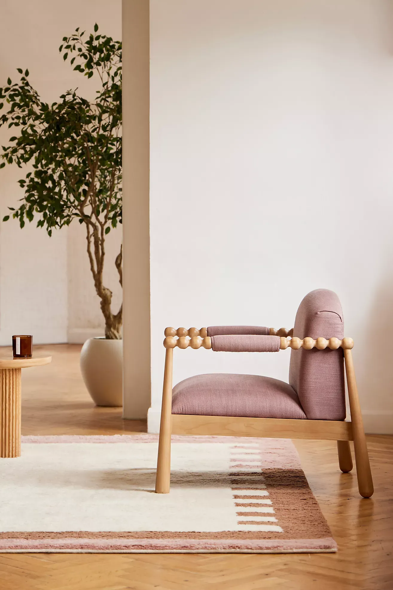 Tufted Wool Shag Color-Blocked Border Rug